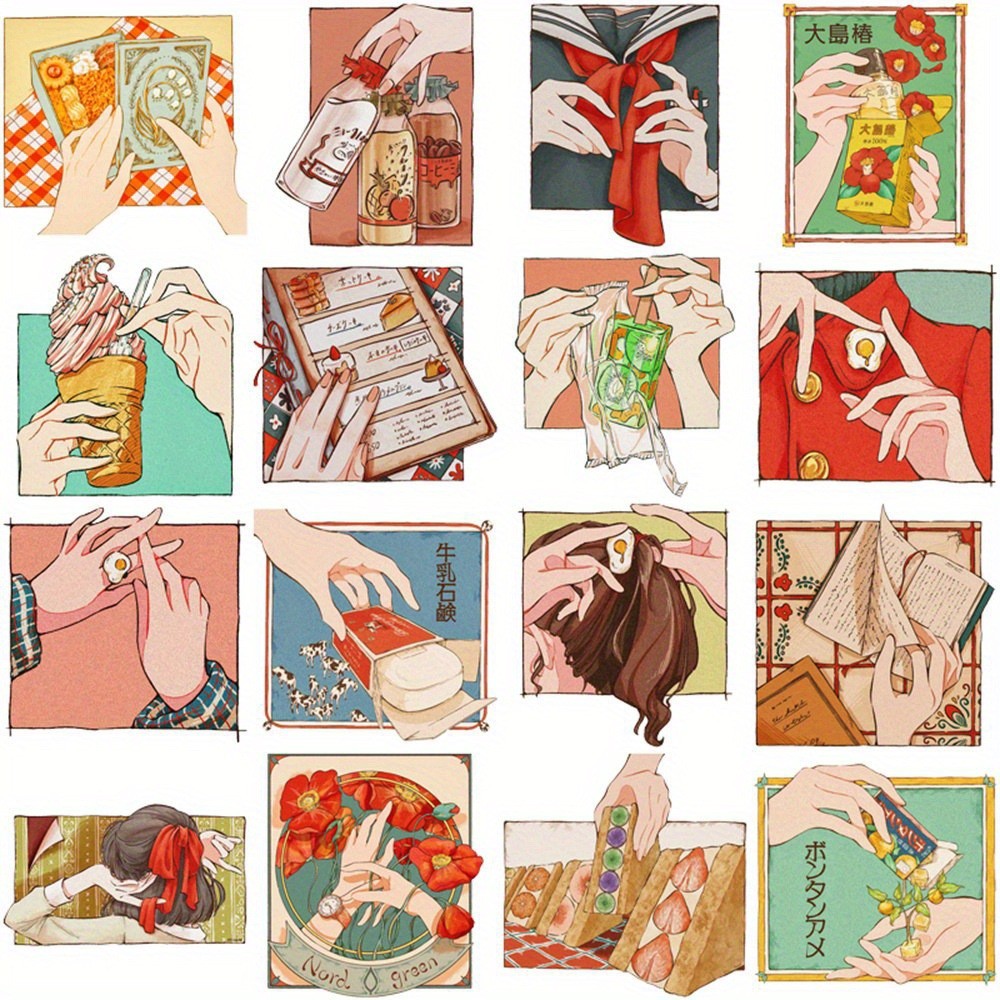 50 Buah Stiker Gaya Vintage Tr - Japanese Lifestyle Store ulasan dan harga