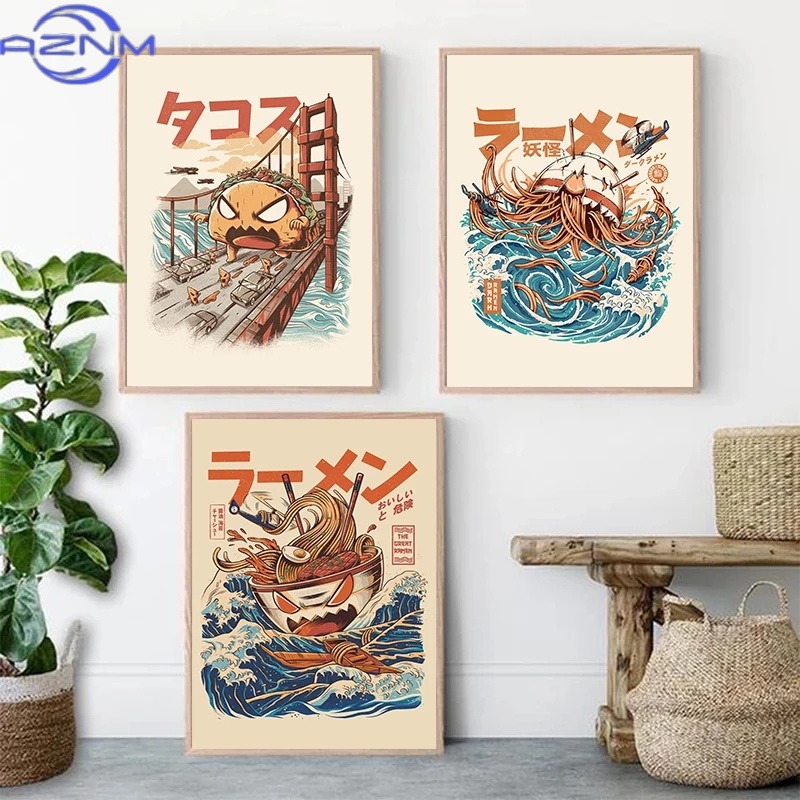 AZNM Poster Kaiju Jepang Makan - Japanese Lifestyle Home ulasan dan harga