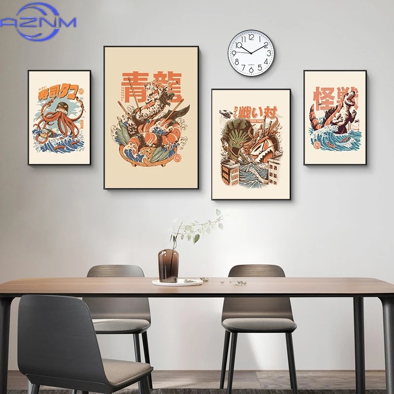 AZNM Poster Kaiju Jepang Makan - Japanese Lifestyle Home ulasan dan harga
