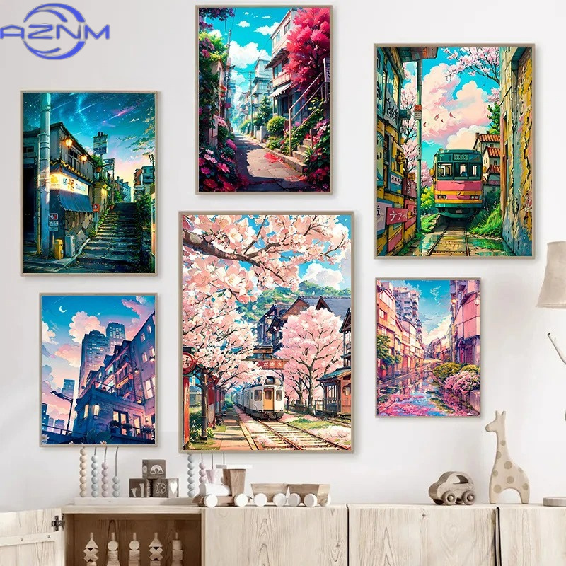AZNM Poster Kanvas Arsitektur  - Japanese Lifestyle Home ulasan dan harga