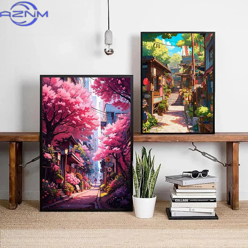 AZNM Poster Kanvas Arsitektur  - Japanese Lifestyle Home ulasan dan harga
