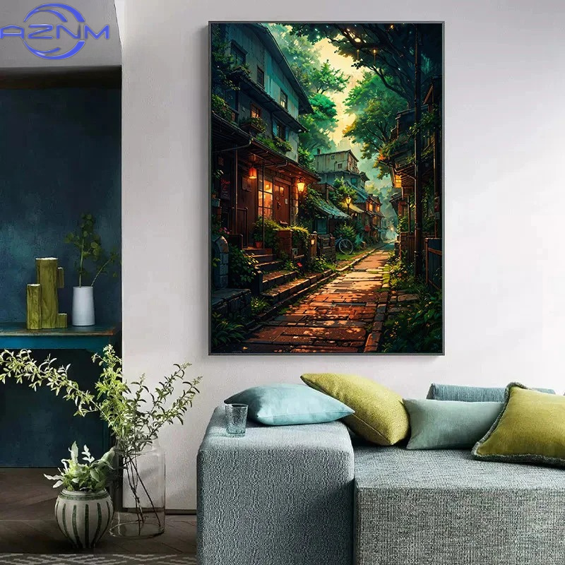 AZNM Poster Kanvas Arsitektur  - Japanese Lifestyle Home ulasan dan harga
